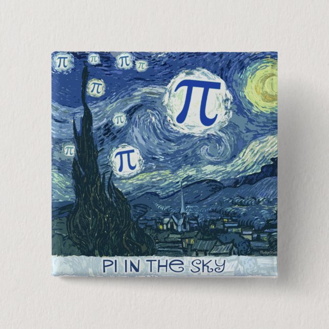 Pi in the Sky 2 Inch Square Button (Front)