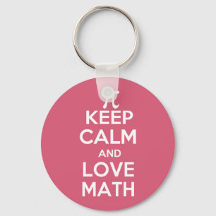 Pi keep calm and love math keychain