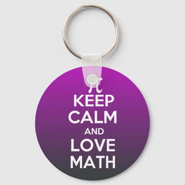 Pi keep calm and love math keychain (Front)