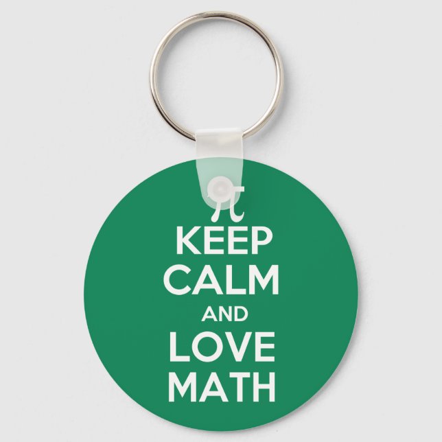 Pi keep calm and love math keychain (Front)