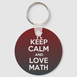 Pi keep calm and love math keychain