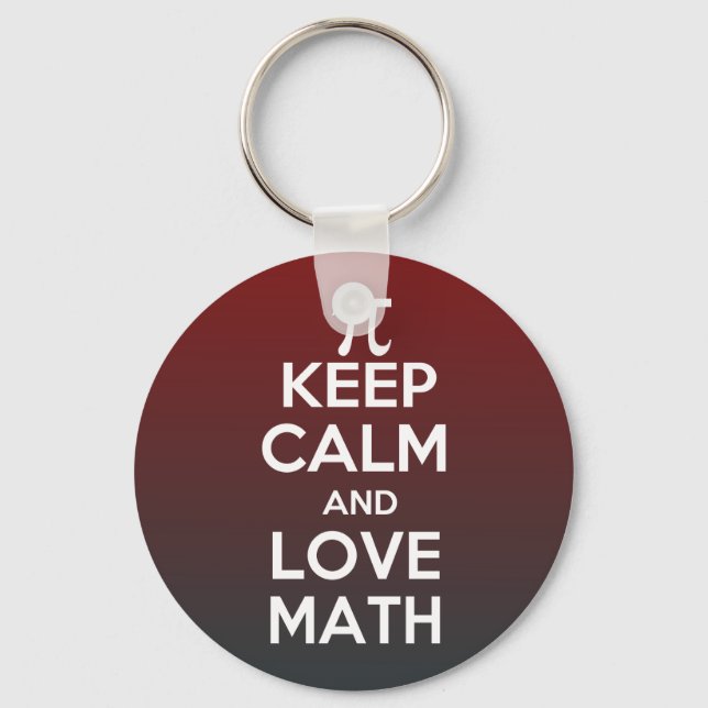 Pi keep calm and love math keychain (Front)