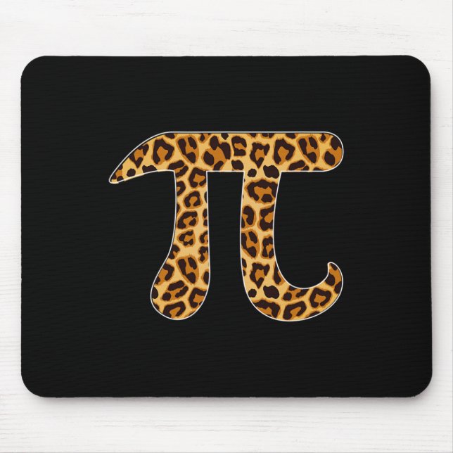 Pi Leopard Print Skin Cheetah Pi Day Math Nerd Mat Mouse Pad (Front)