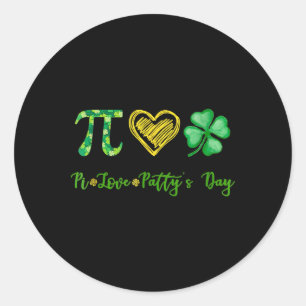 Pi Love Shamrock Patty's Day Math Teacher St Patri Classic Round Sticker