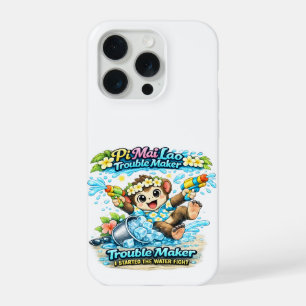 Pi Mai Lao Trouble Maker Funny Water Fight Shirt iPhone 15 Pro Case