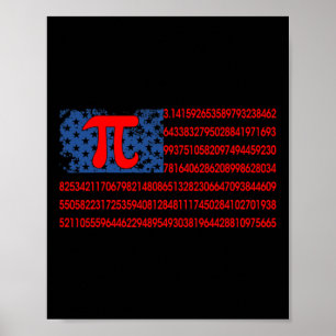 Pi Math American Flag 3  Poster