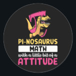 Pi Math Mathematics Dinosaur Dino Pi Day  Classic Round Sticker<br><div class="desc">Pi Math Mathematics Dinosaur Dino Pi Day</div>
