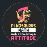 Pi Math Mathematics Dinosaur Dino Pi Day  Classic Round Sticker<br><div class="desc">Pi Math Mathematics Dinosaur Dino Pi Day</div>