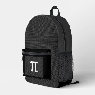 Pi Math Nerd Science Student Teacher Black Grey Printed Backpack