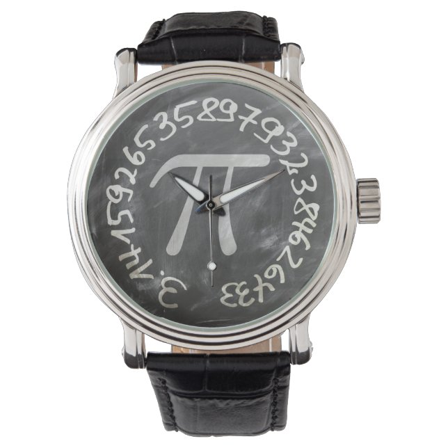 Pi Math Number Mathematical Numbers Circle Nerd Watch (Front)