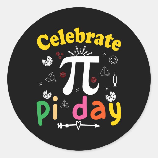 Pi Math Science Stem Gift 3.14 Pi Day 1  Classic Round Sticker (Front)