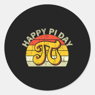 Pi Math Science Stem Gift 3.14 Pi Day Vintage Retr Classic Round Sticker