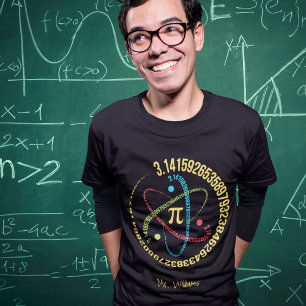 Pi Math Symbol and Atom with Name T-Shirt