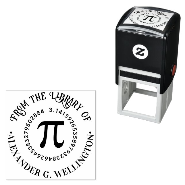 Pi Math Symbol Greek Letter Library Book Name Self-inking Stamp (In Situ)
