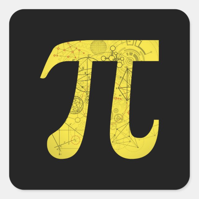 Pi - Math Symbols Square Sticker (Front)