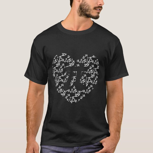 Pi Math Teacher Pi Heart Shape Pi Day  T-Shirt (Front)