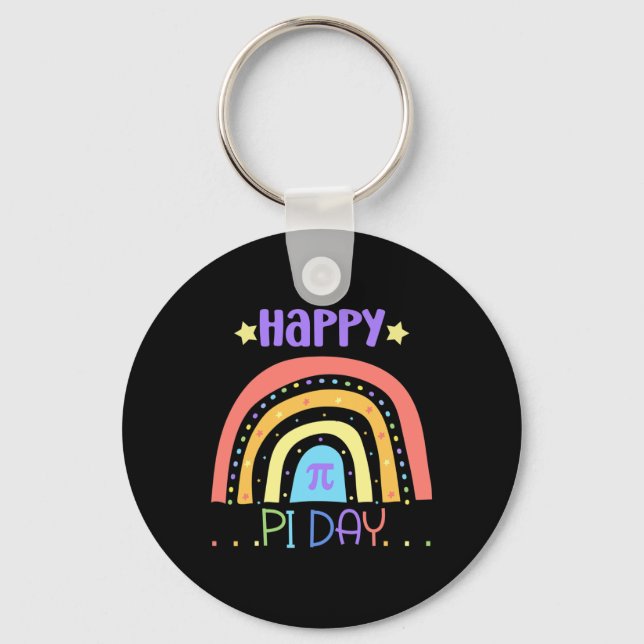 Pi Math Teacher Students Funny International Happy Keychain (Front)