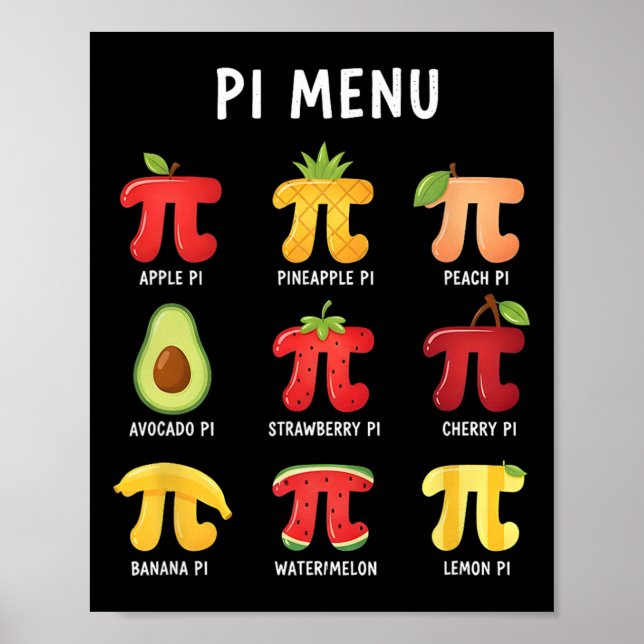 Pi Menu 3,14 Pi Number Symbol Math Teacher Funny F Poster (Front)