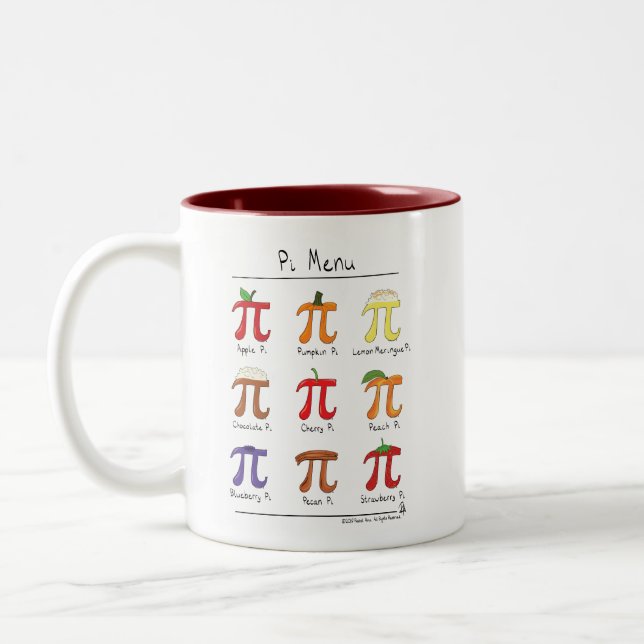 Pi Menu Cute Math Pi Day Coffee Mug (Left)