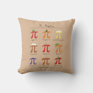 Pi Menu Cute Math Pi Day Coussin