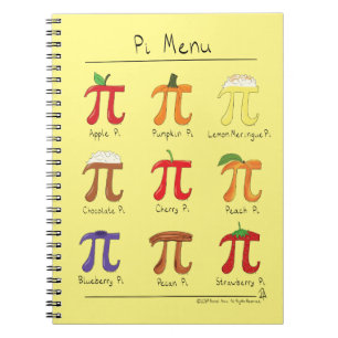 Pi Menu Cute Math Pi Day Notebook