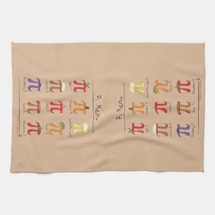 Pi Menu Cute Math Pi Day Pie Baking Kitchen Towel