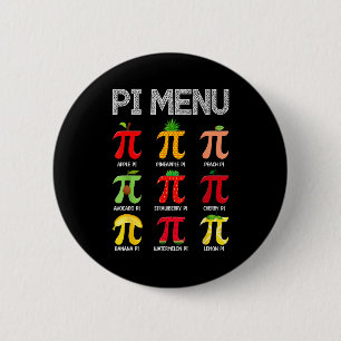 Pi Menu Fruit Happy Pi Day Math Teacher Pi Symbol 2 Inch Round Button