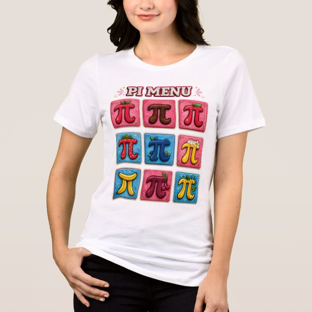 PI MENU – Funny Pi Day 3.14 Math Teacher Design Tri-Blend Shirt (Front)