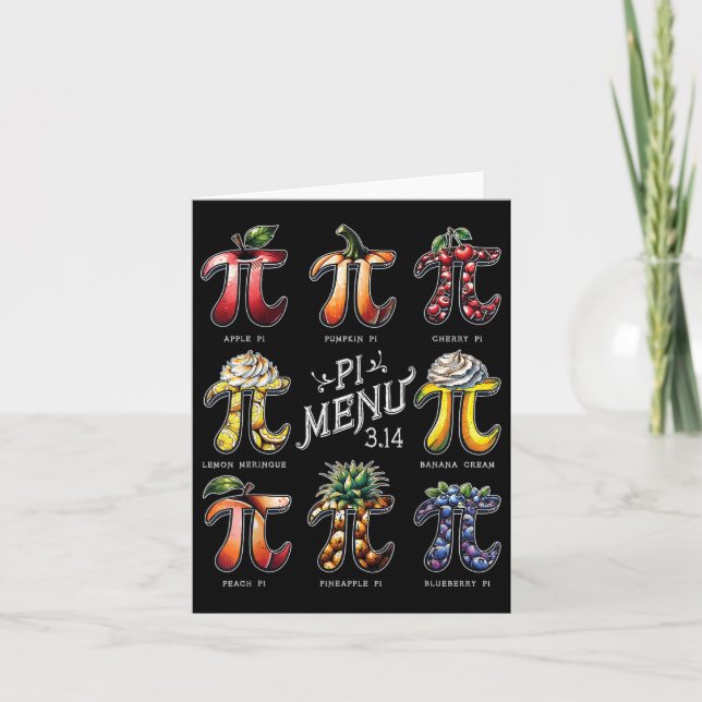 Pi Menu Pi Day 3.14 Funny Fruit Pie Menu Teachers  (Front)