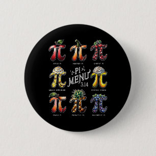 Pi Menu Pi Day 3.14 Funny Fruit Pie Menu Teachers 2 Inch Round Button