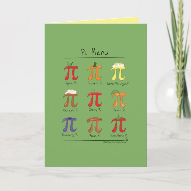 Pi Menu - Pi Day Math Greeting Card (Front)