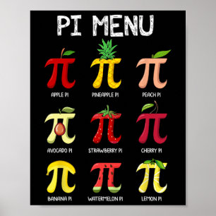 Pi Menu Pie Math Day Mathematics Math Teacher Pi S Poster