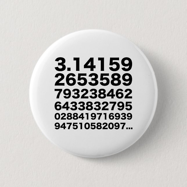 Pi number 2 inch round button (Front)