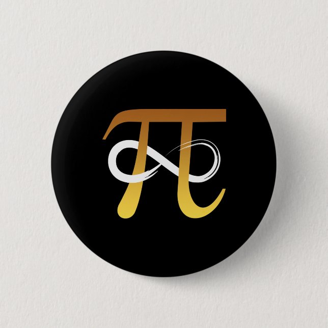 Pi Number 3.14 Infinity Symbol Funny Math Geek Gif 2 Inch Round Button (Front)
