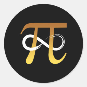 Pi Number 3.14 Infinity Symbol Funny Math Geek Gif Classic Round Sticker