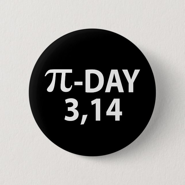 Pi number as pi day 2 inch round button (Front)