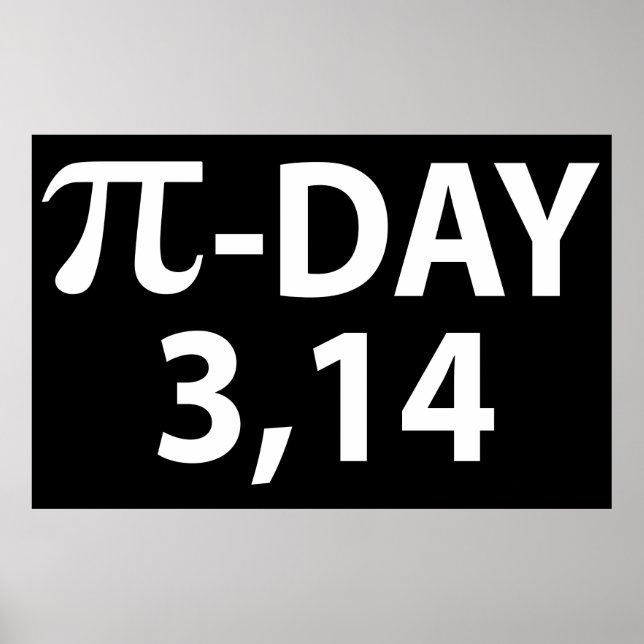 Pi number as pi day poster (Front)