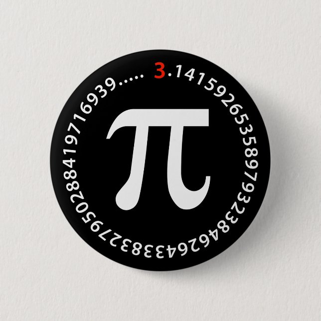 Pi Number Design 2 Inch Round Button (Front)