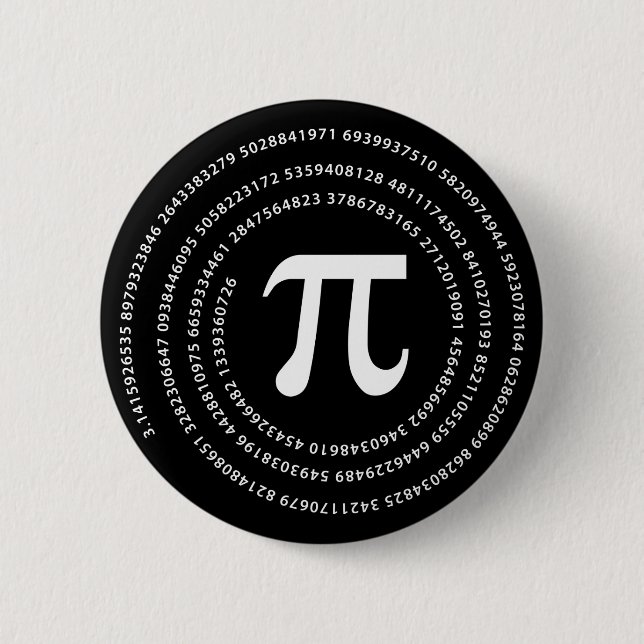 Pi Number Design 2 Inch Round Button (Front)
