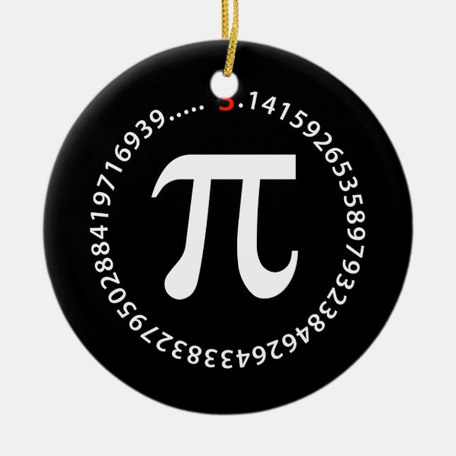 Pi Number Design Ceramic Ornament (Front)