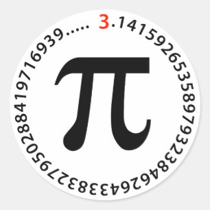 Pi Number Design Classic Round Sticker