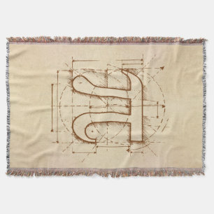 Pi Number Drawing Throw Blanket