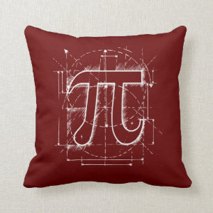 Pi Number Drawing Throw Pillow