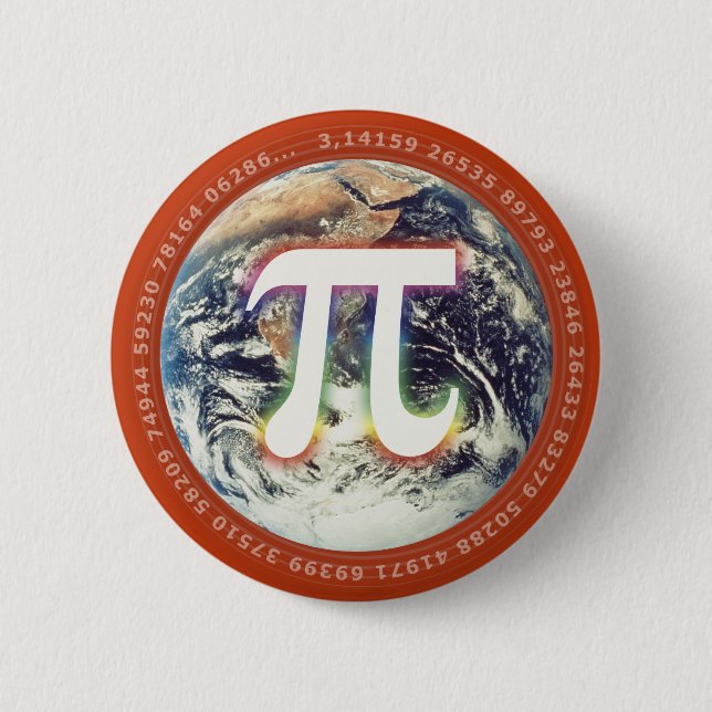 Pi Number on Earth | Math 2 Inch Round Button (Front)