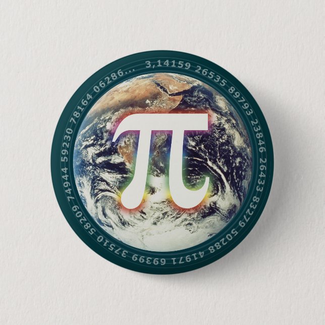 Pi Number on Earth | Math 2 Inch Round Button (Front)