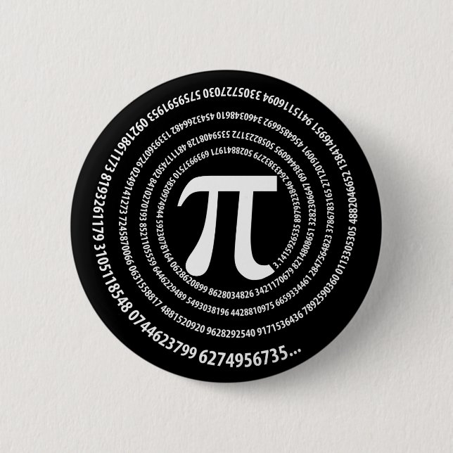 Pi Number Spiral Design 2 Inch Round Button (Front)