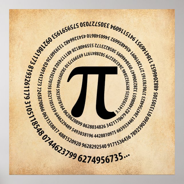 Pi Number Spiral Design Poster (Front)