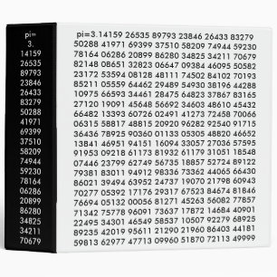 pi numbers, Math Love, 3 Ring Binder