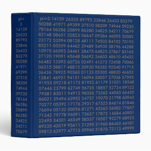 pi numbers, Math Love, 3 Ring Binder Blue