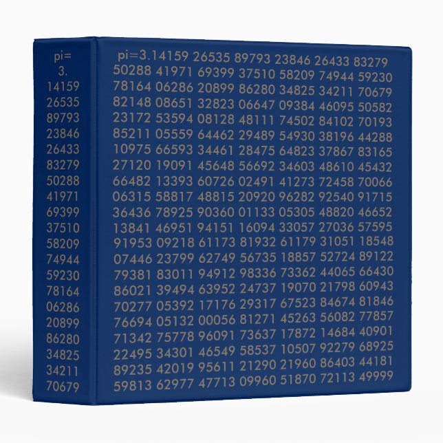 pi numbers, Math Love, 3 Ring Binder Blue (Front/Spine)
